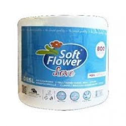 Asciugamano a 2 veli goffrato in cellulosa dim.mm 225x220 a 800 strappi M20L - cf.1 rotolo 